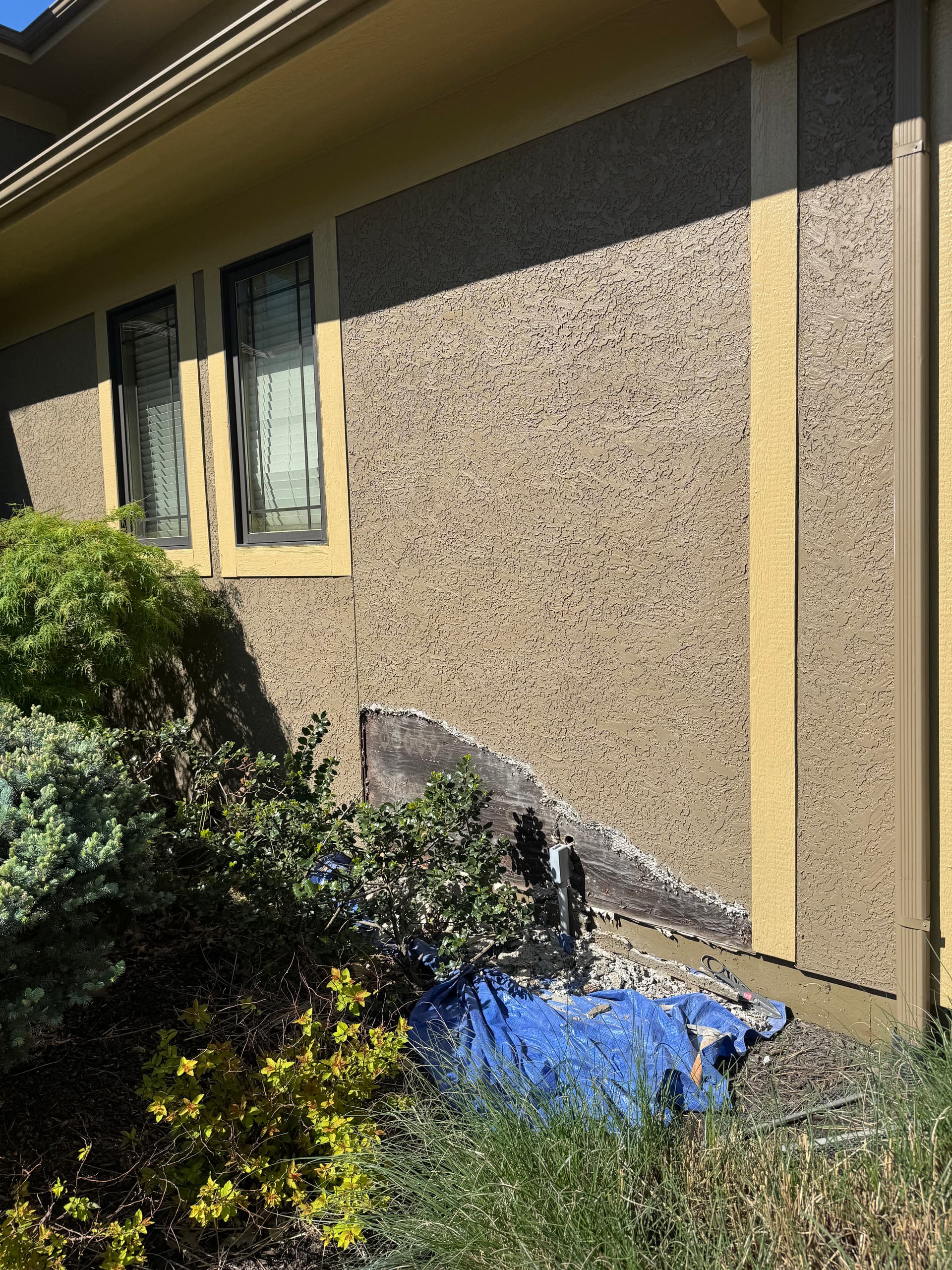 Bulging Stucco Removed and Reapplied for a Solid Finish image