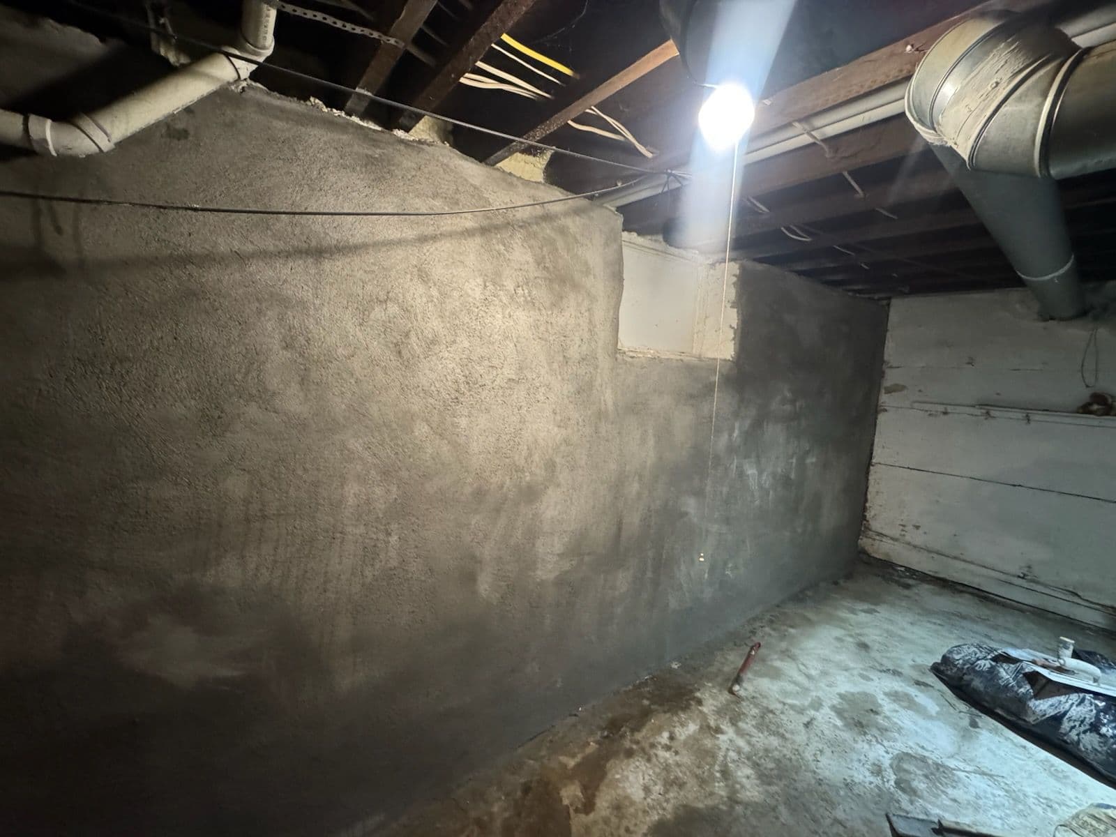 Gallery photos for Expert Basement Stucco Renovation Transformation: Image #1